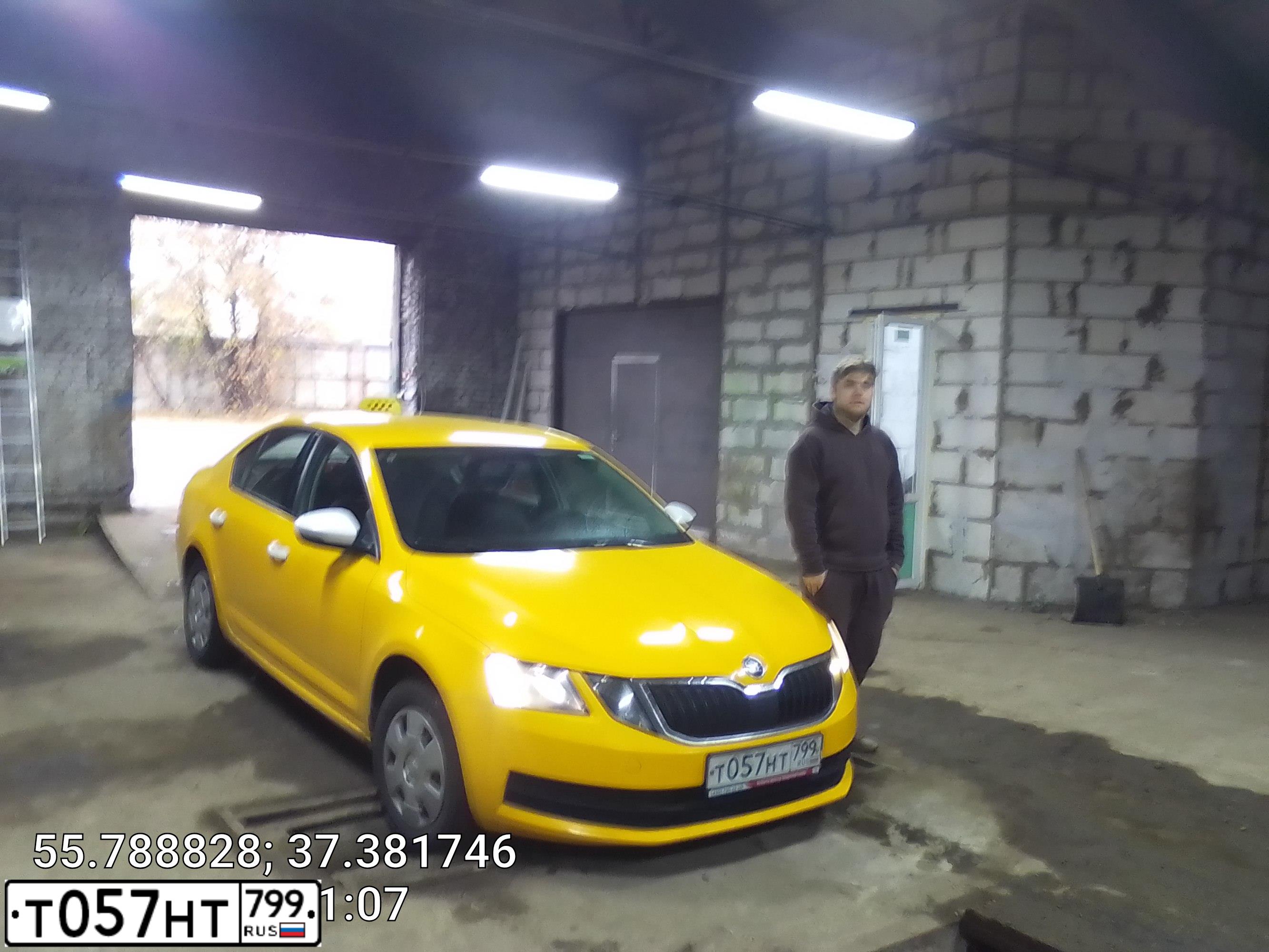 Фото автомобиля SKODA OCTAVIA, 2019 — госномер Т057НТ799. Цвет: БЕЛЫЙ-ЖЕЛТЫЙ-СЕРЫЙ