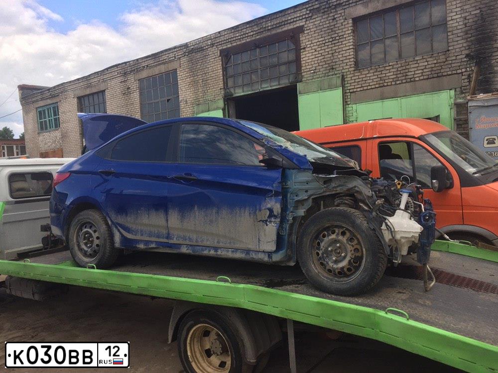 Фото автомобиля HYUNDAI SOLARIS, 2013 — госномер К030ВВ12. Цвет: ТЕМНО-СИНИЙ