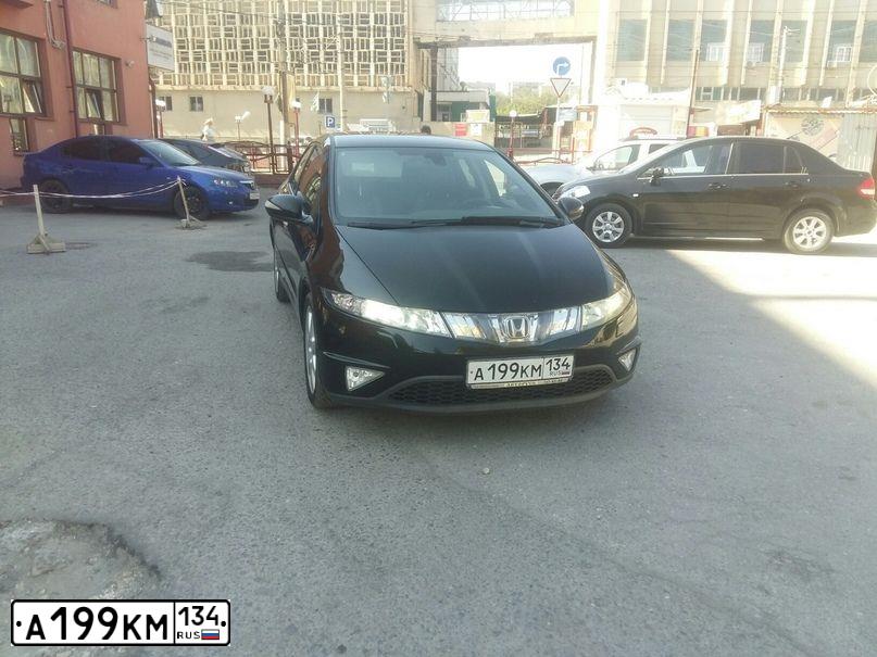 Фото автомобиля HONDA CIVIC, 2008 — госномер А199КМ134. Цвет: ЧЕРНЫЙ