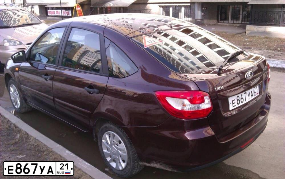 Фото автомобиля LADA 2191 GRANTA, 2017 — госномер Е867УА21. Цвет: ТЕМНО-ВИШНЕВЫЙ
