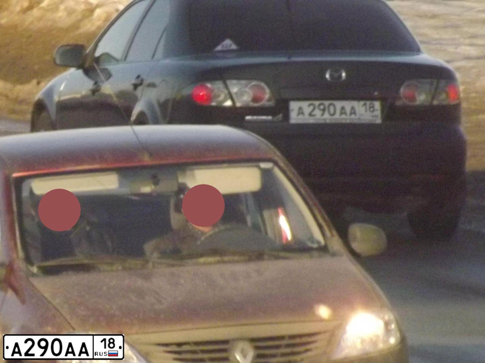 Фото автомобиля MAZDA 6, 2005 — госномер А290АА18. Цвет: ЧЕРНЫЙ