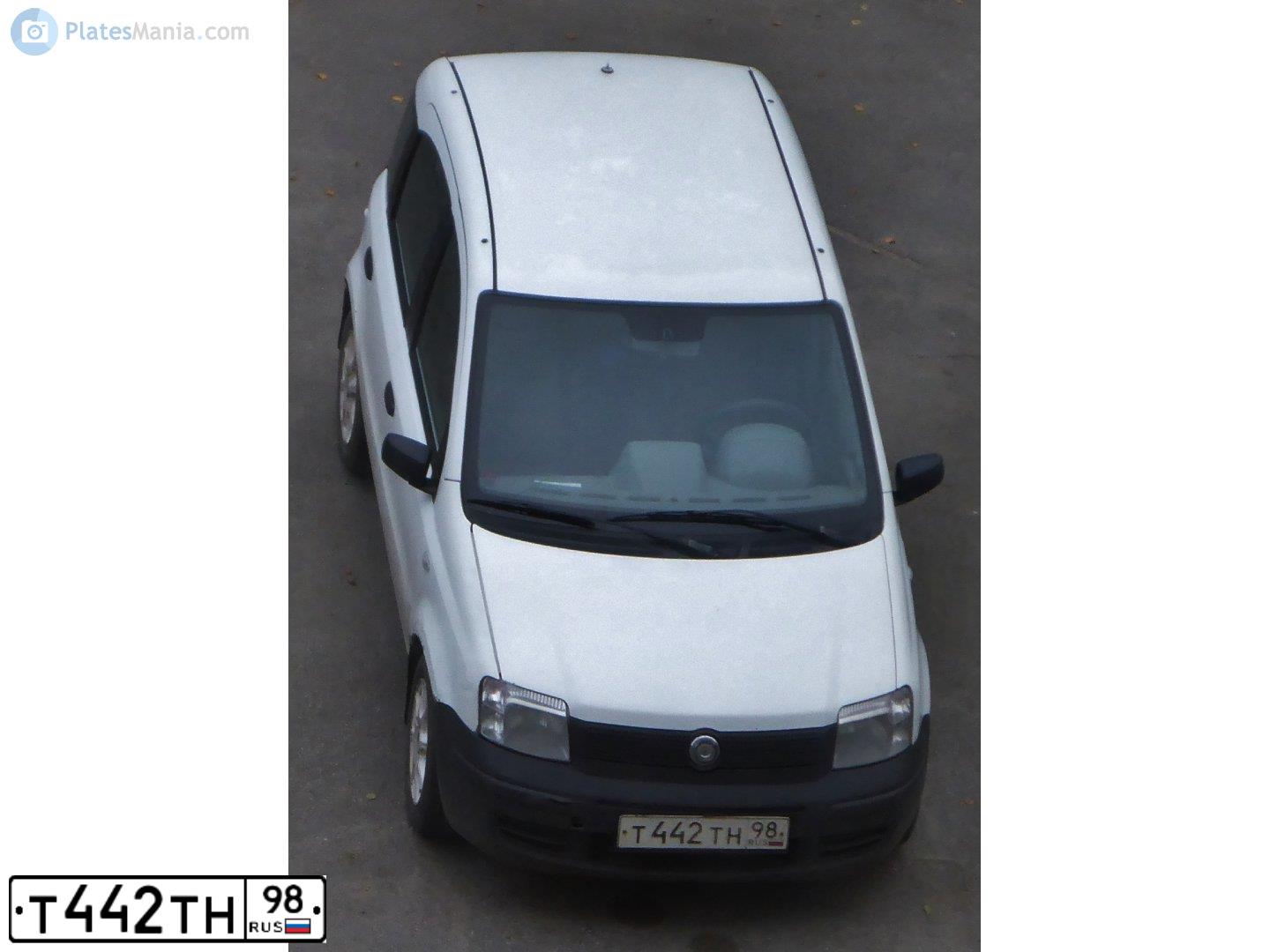 Фото автомобиля FIAT PANDA, 2004 — госномер Т442ТН98. Цвет: Белый