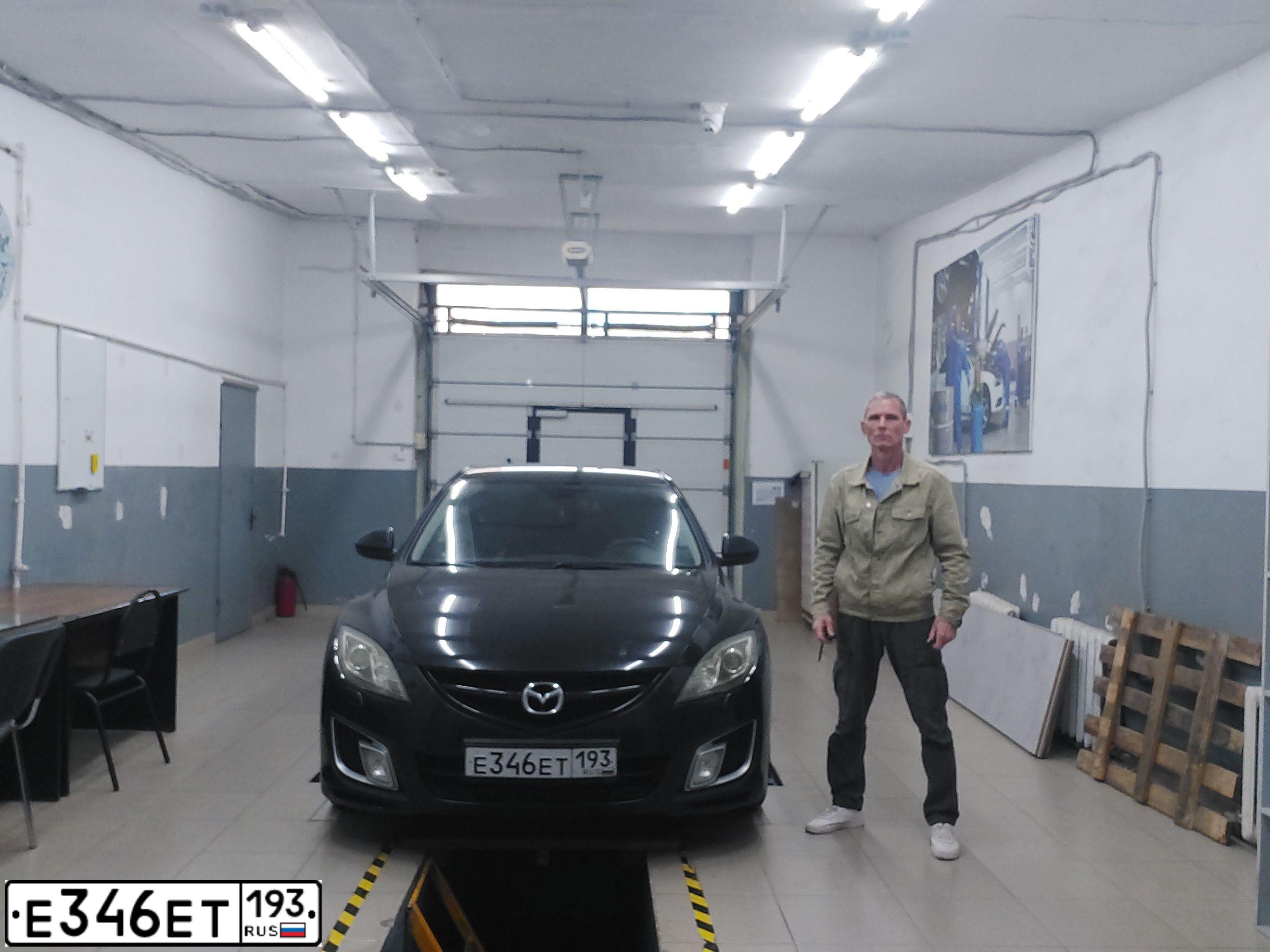 Фото автомобиля MAZDA A 6, 2008 — госномер Е346ЕТ193. Цвет: ЧЕРНЫЙ