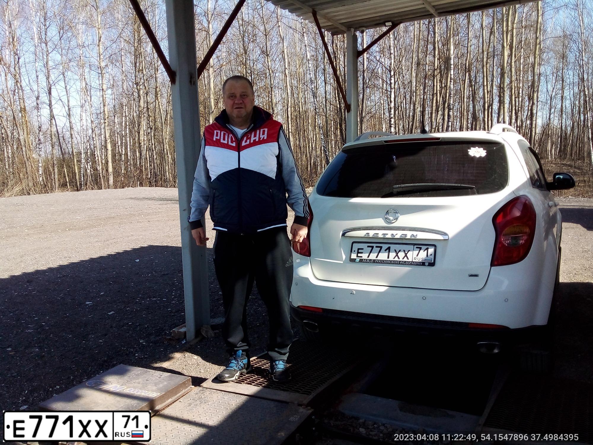 Фото автомобиля SSANGYONG ACTYON, 2011 — госномер Н100АА71. Цвет: Белый