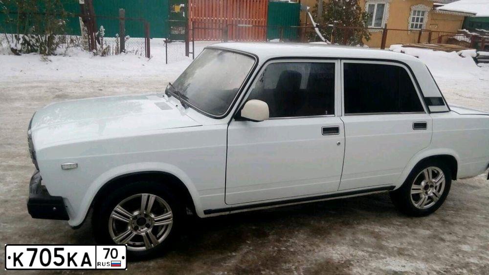 Фото автомобиля LADA 2107, 2005 — госномер К705КА70. Цвет: Белый