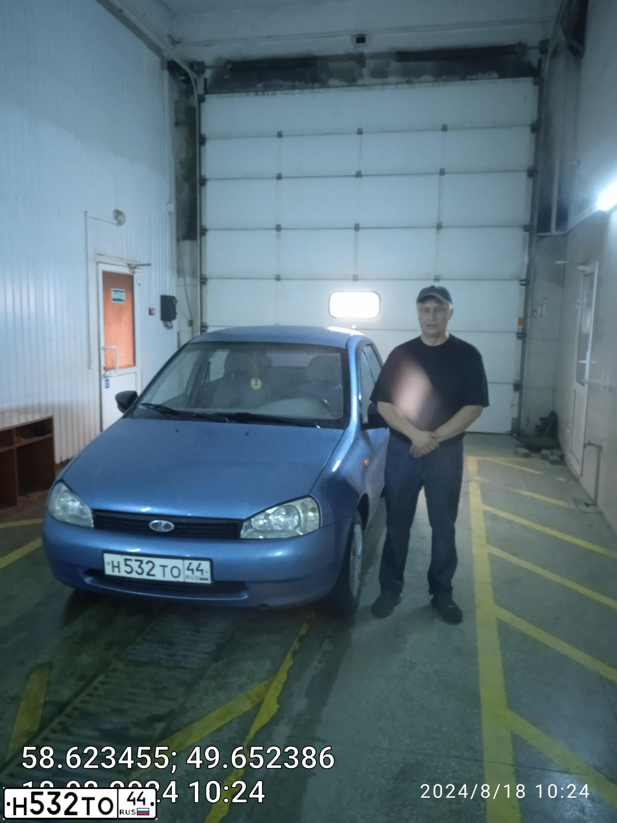 Фото автомобиля LADA 1119 KALINA, 2007 — госномер Н532ТО44. Цвет: Серо-Синий