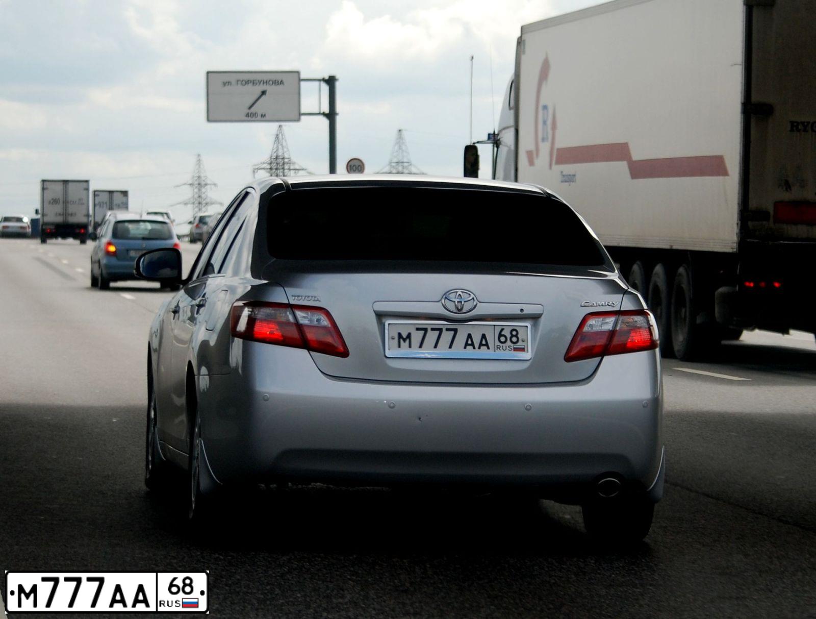 Фото автомобиля TOYOTA CAMRY, 2009 — госномер М777АА68. Цвет: СЕРЕБРИСТЫЙ МЕТАЛЛИК