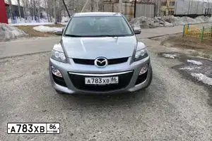 Фото автомобиля MAZDA CX-7, 2011 — госномер У014ХО72. Цвет: СЕРЕБРИСТЫЙ