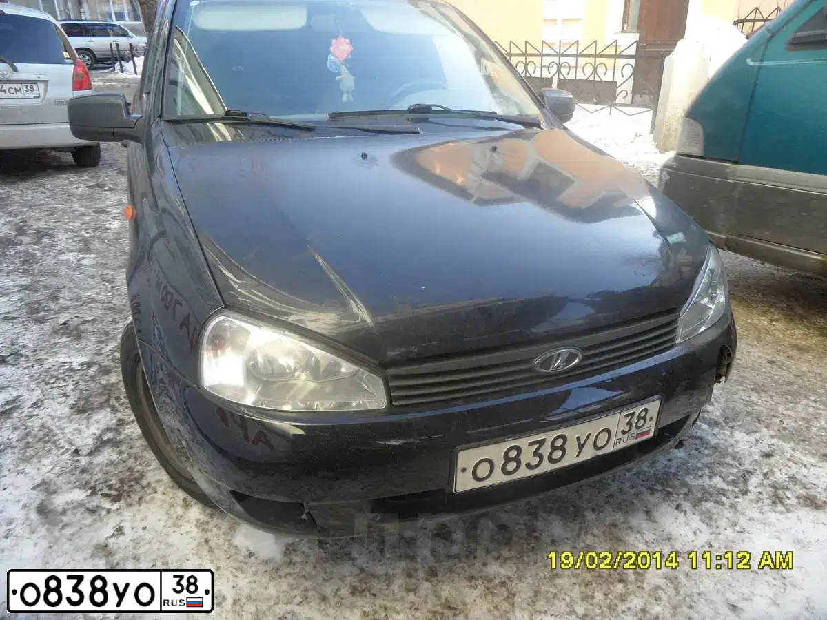 Фото автомобиля LADA 1118 KALINA, 2011 — госномер О838УО38. Цвет: СИНЕ-ЧЕРНЫЙ