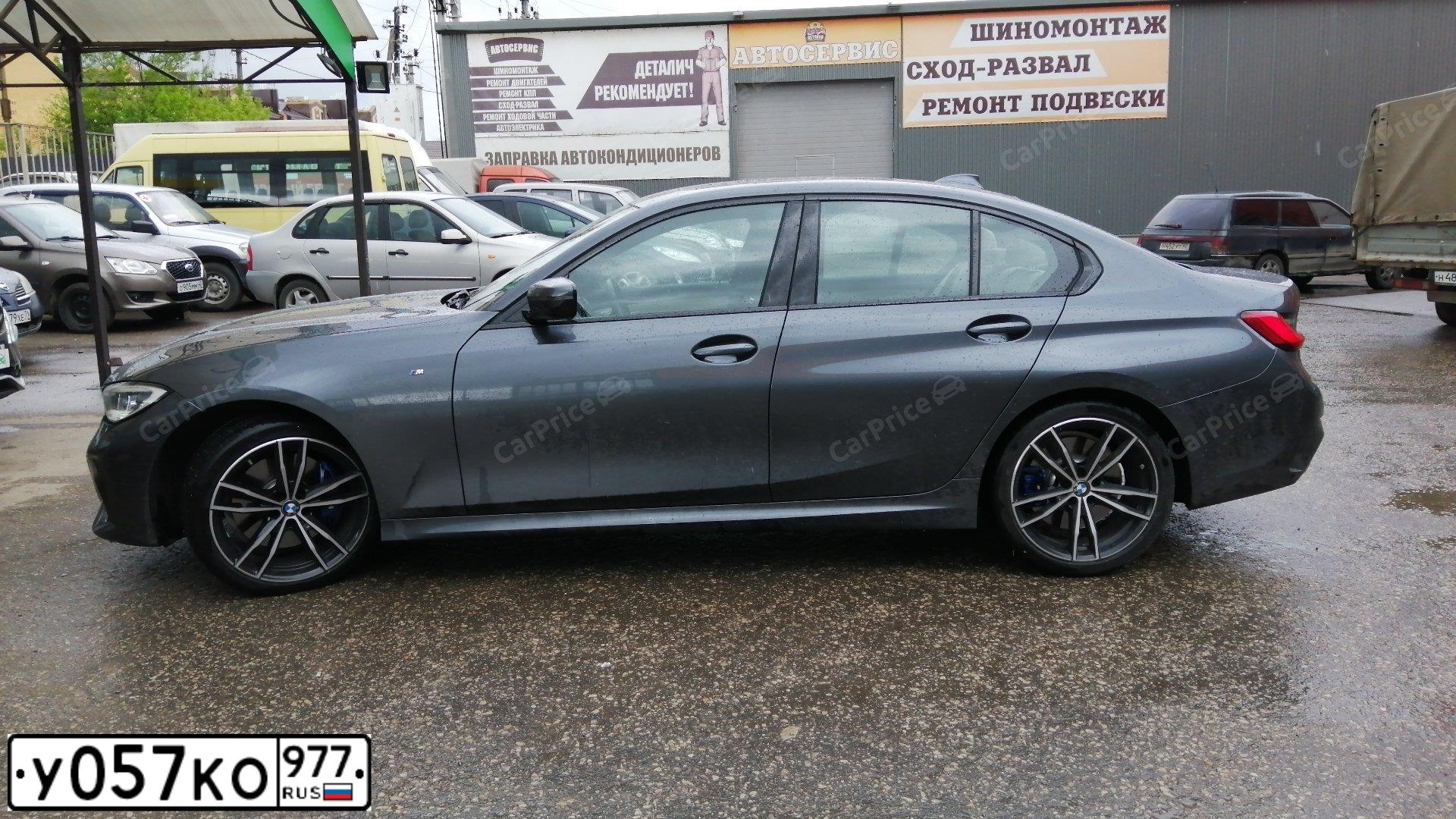 Фото автомобиля BMW SERIE 3, 2020 — госномер У057КО977. Цвет: СЕРЫЙ