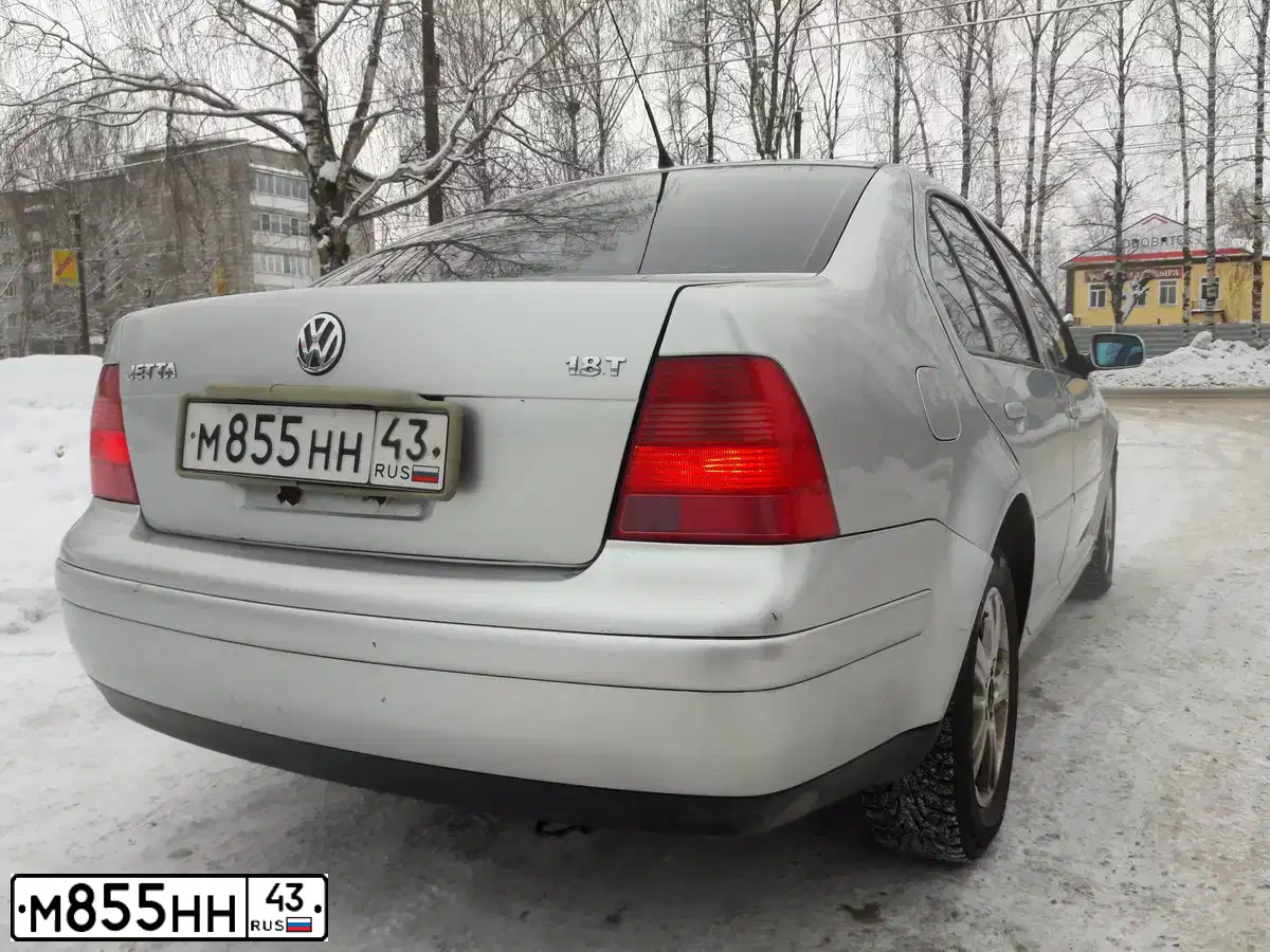 Фото автомобиля VOLKSWAGEN JETTA, 2000 — госномер М855НН43. Цвет: СЕРЕБРИСТЫЙ