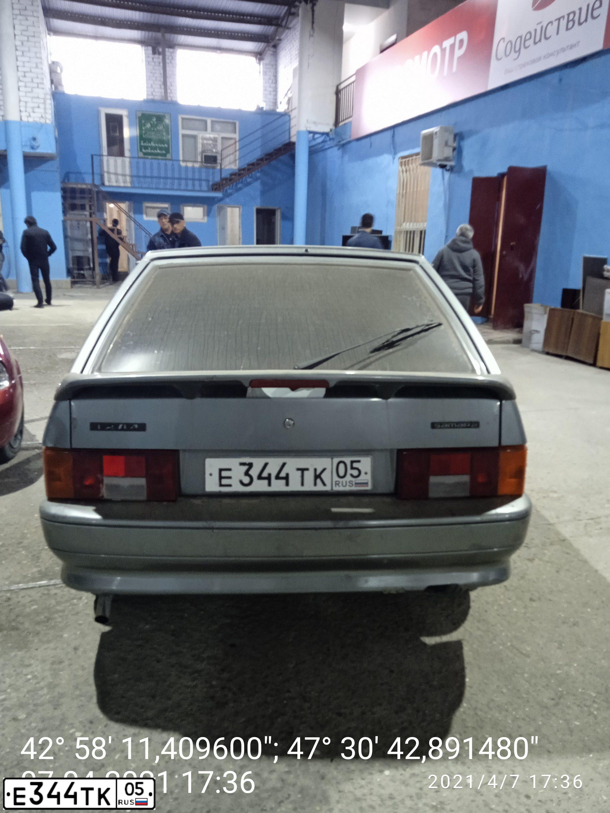 Фото автомобиля LADA 2114 SAMARA, 2008 — госномер Е344ТК05. Цвет: СРЕДНИЙ СЕРО-ЗЕЛЕНЫЙ МЕТАЛЛ