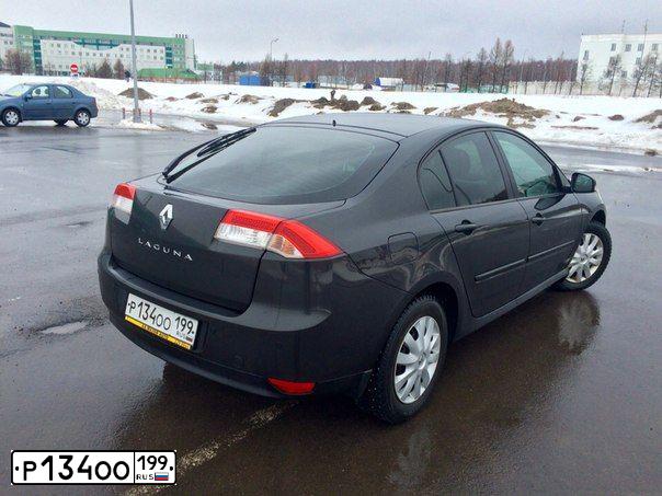 Фото автомобиля RENAULT LAGUNA, 2008 — госномер Т630НТ750. Цвет: ЧЕРНЫЙ