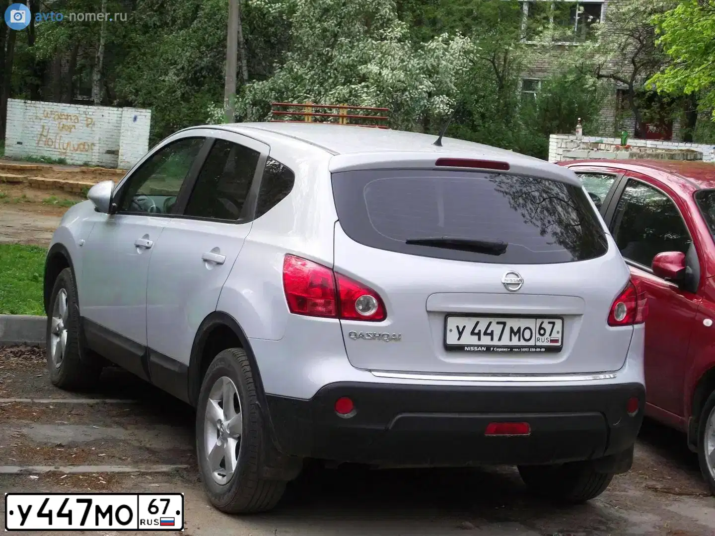 Фото автомобиля NISSAN QASHQAI, 2007 — госномер У447МО67. Цвет: СЕРЫЙ