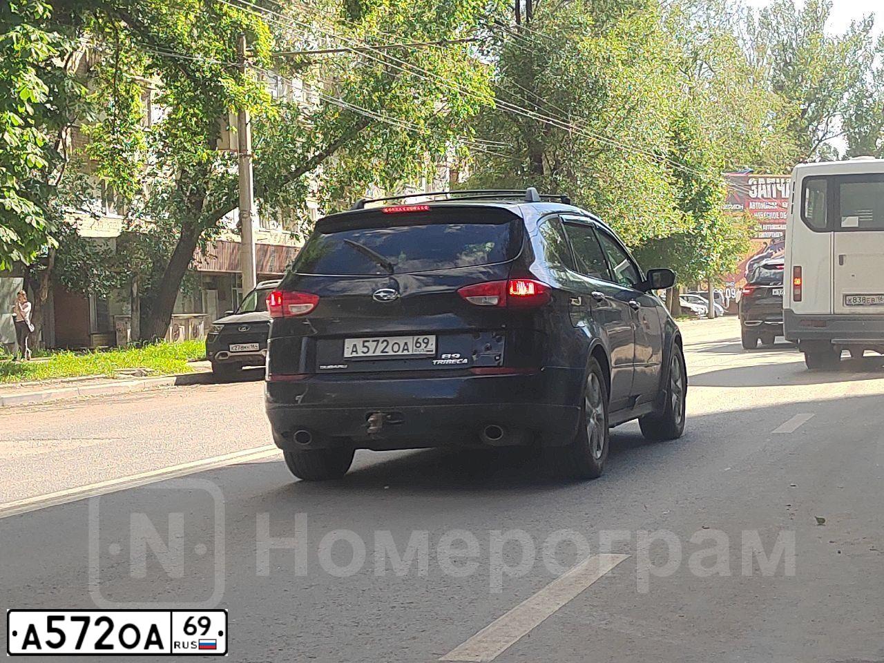 Фото автомобиля SUBARU TRIBECA, 2005 — госномер К573СН164. Цвет: ЧЕРНЫЙ