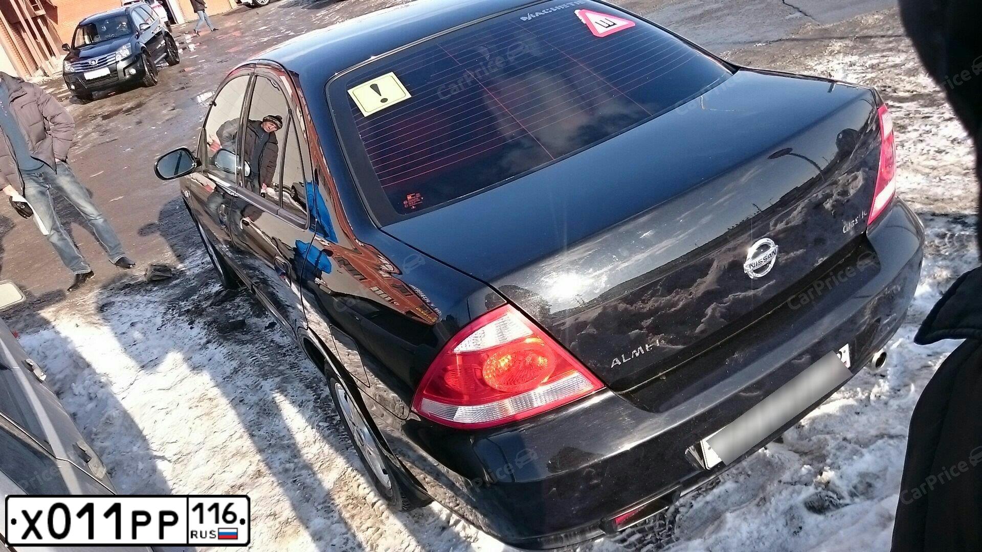 Фото автомобиля NISSAN ALMERA, 2011 — госномер Х011РР116. Цвет: ЧЕРНЫЙ