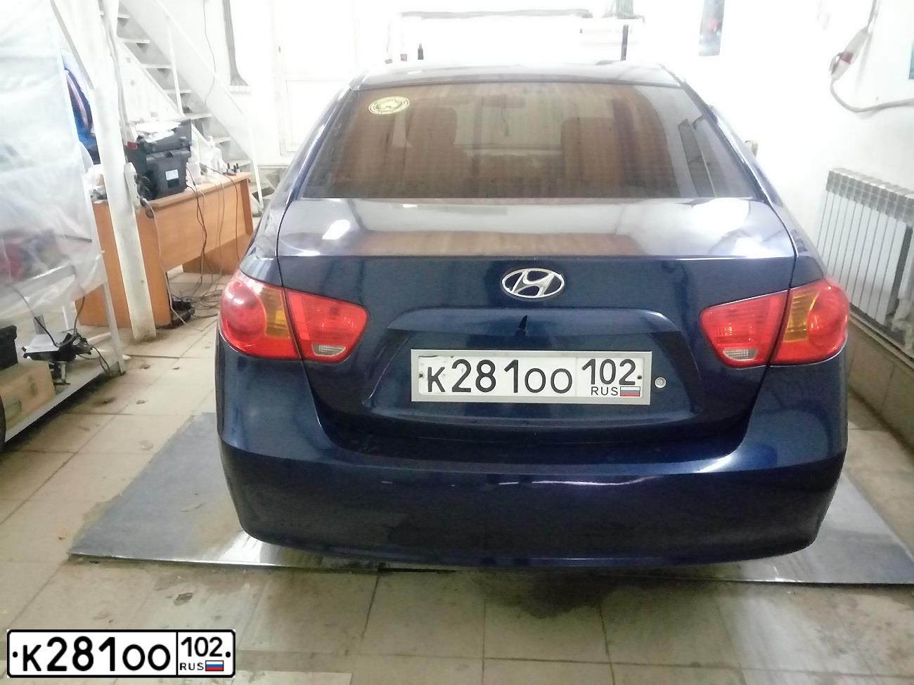 Фото автомобиля HYUNDAI ELANTRA, 2007 — госномер К281ОО102. Цвет: ФИОЛЕТОВЫЙ