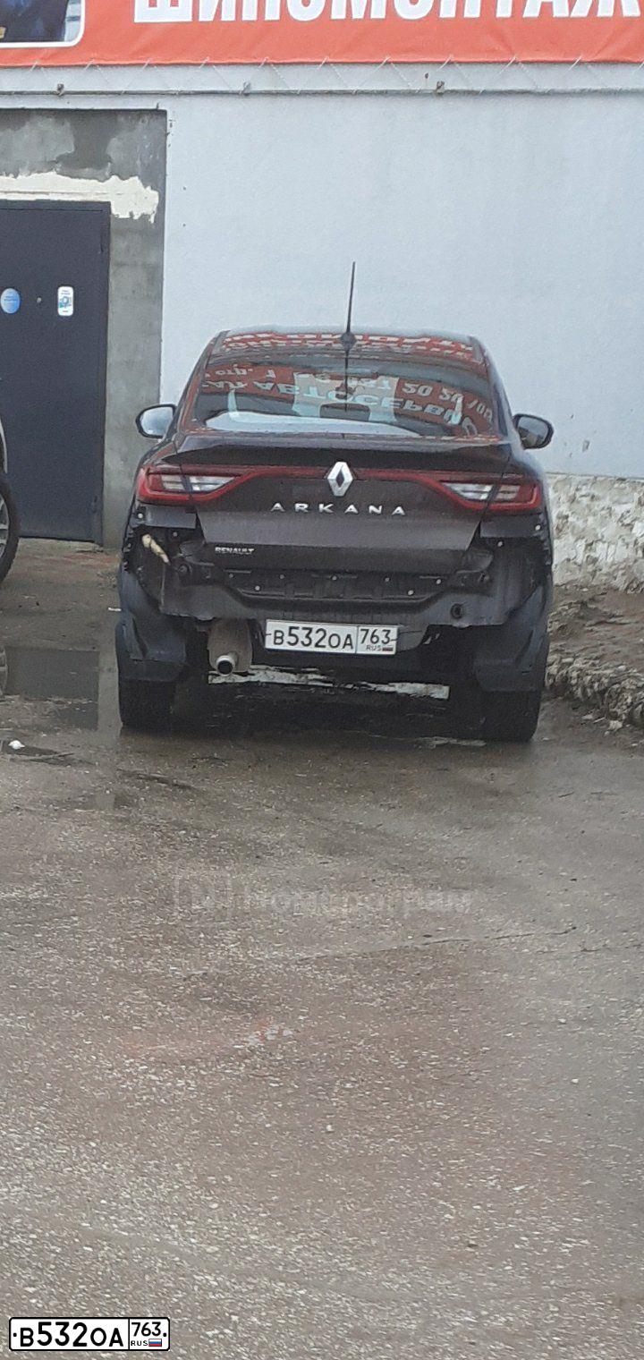 Фото автомобиля RENAULT ARKANA, 2020 — госномер В532ОА763. Цвет: Коричневый