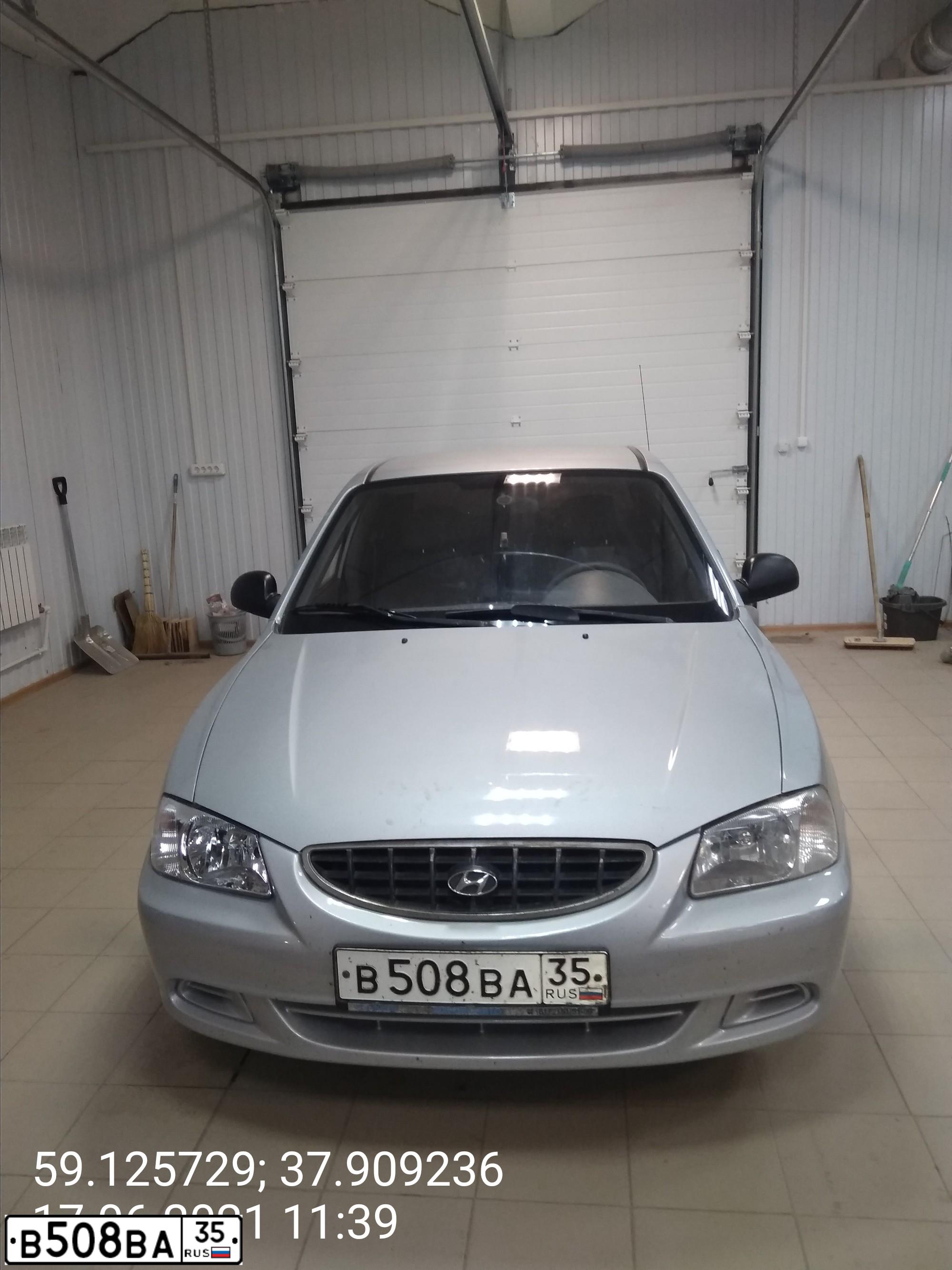 Фото автомобиля TAGAZ ACCENT, 2007 — госномер В508ВА35. Цвет: Серебристый