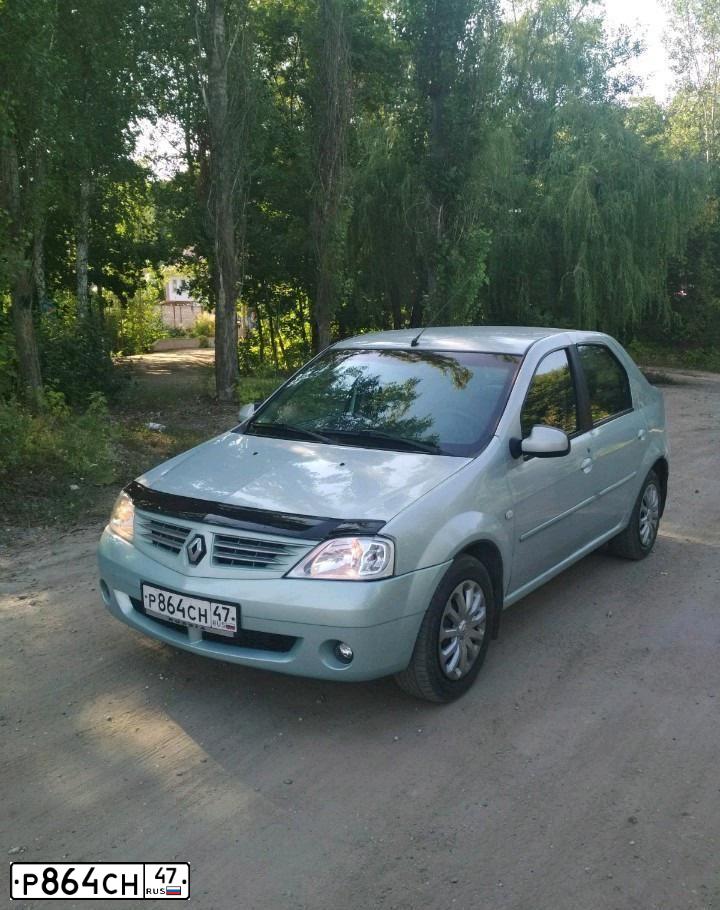 Фото автомобиля RENAULT LOGAN, 2009 — госномер Р864СН47. Цвет: СВЕТЛО-ЗЕЛЕНЫЙ