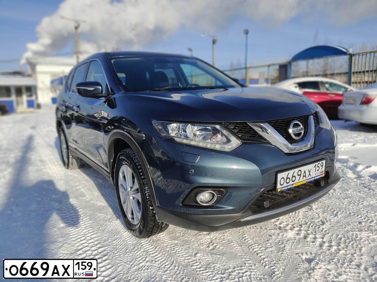 Фото автомобиля NISSAN X-TRAIL, 2016 — госномер К848ОТ159. Цвет: ТЕМНО-СИНИЙ