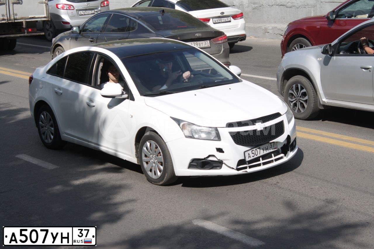 Фото автомобиля CHEVROLET CRUZE, 2012 — госномер А507УН37. Цвет: Белый