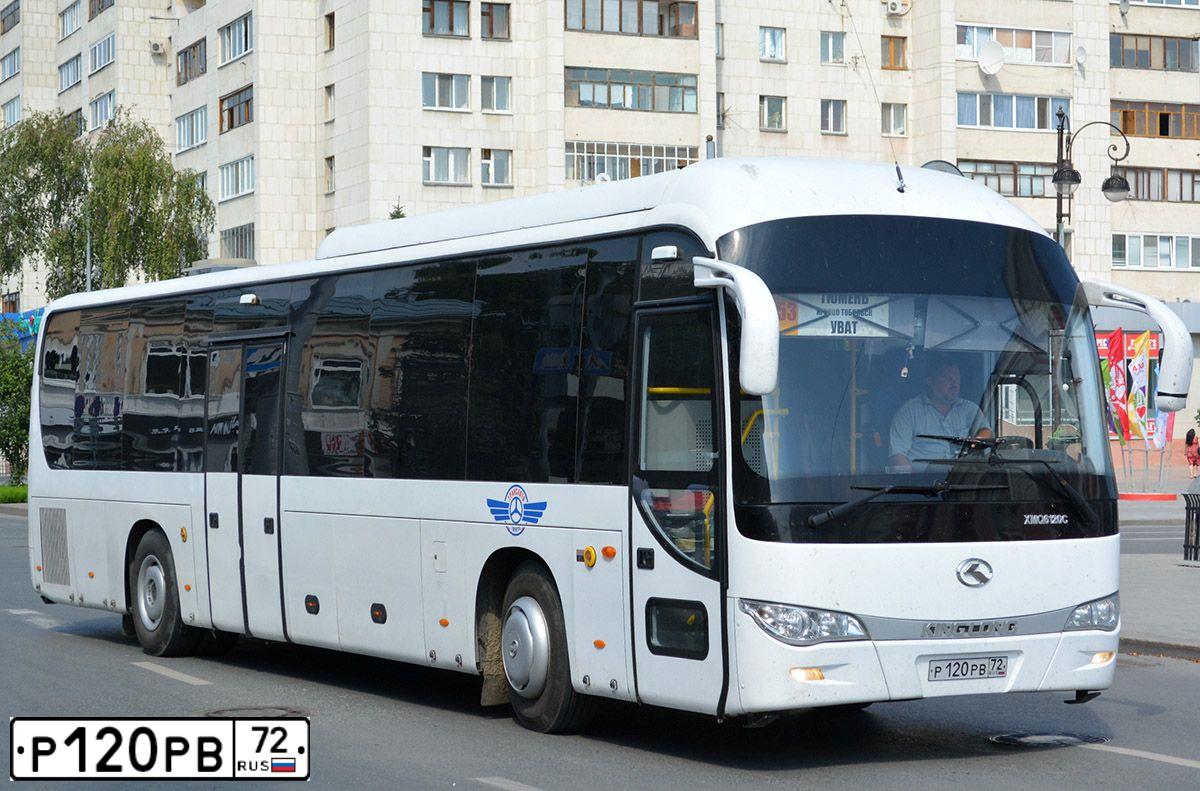 Фото автомобиля KING LONG (KLM) XMQ 6127, 2014 — госномер Р120РВ72. Цвет: БЕЛЫЙ