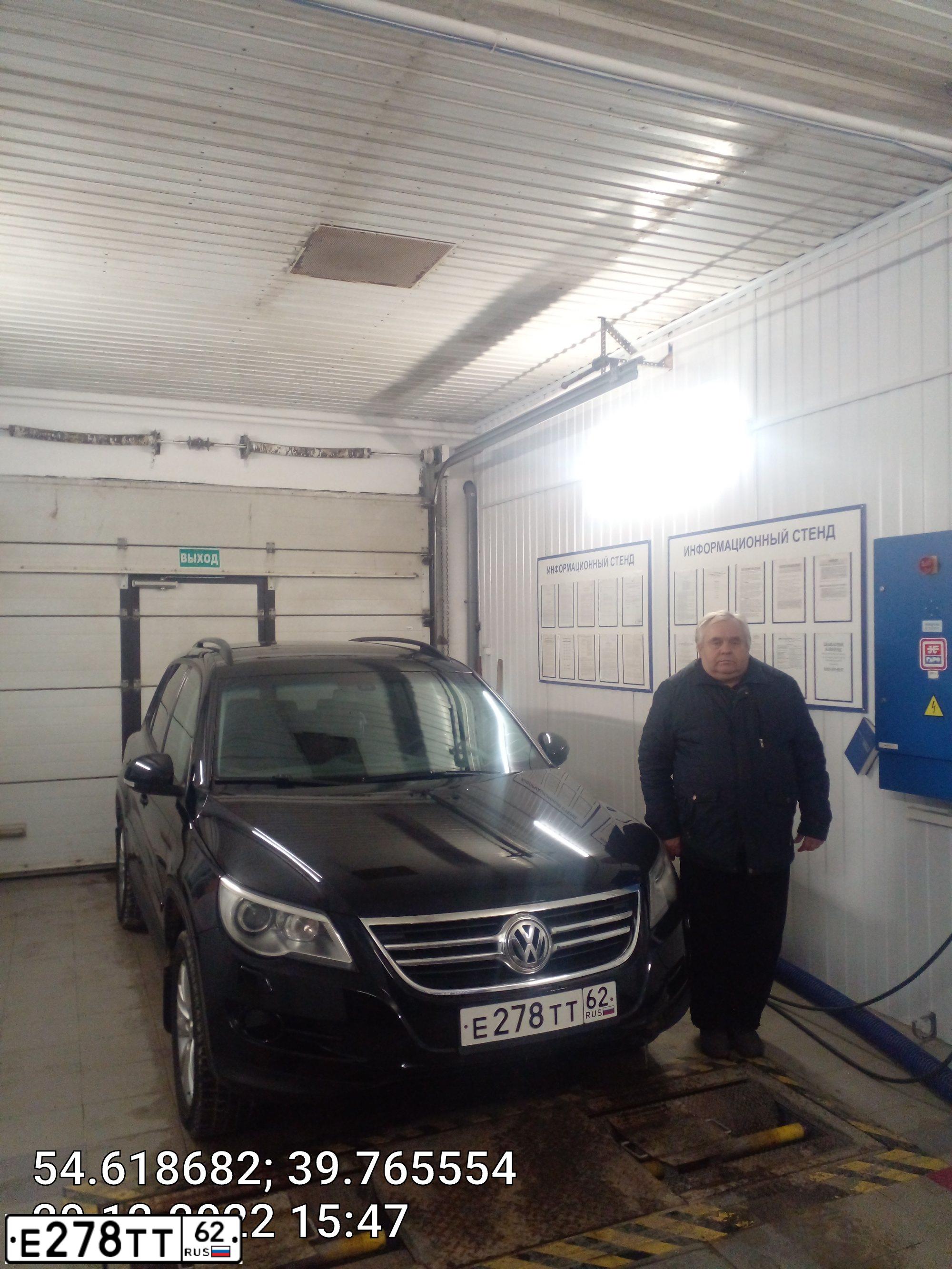 Фото автомобиля VOLKSWAGEN TIGUAN, 2009 — госномер Е278ТТ62. Цвет: ЧЕРНЫЙ