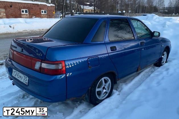 Фото автомобиля LADA 2110, 2007 — госномер М622АА35. Цвет: синий