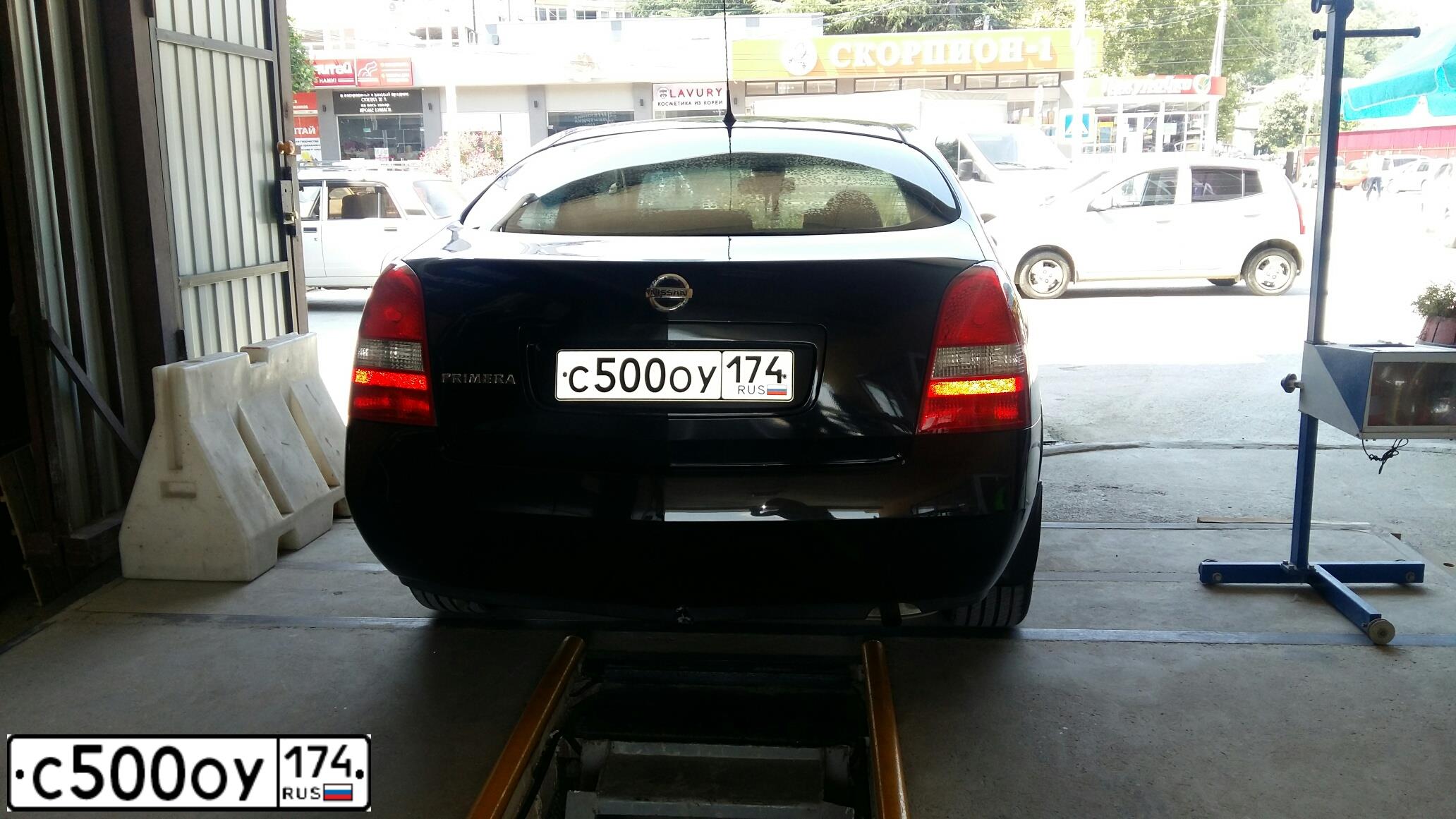 Фото автомобиля NISSAN PRIMERA, 2006 — госномер А962ХУ74. Цвет: ЧЕРНЫЙ