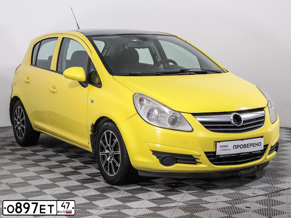 Фото автомобиля OPEL CORSA, 2008 — госномер У136ОО790. Цвет: ЖЁЛТЫЙ
