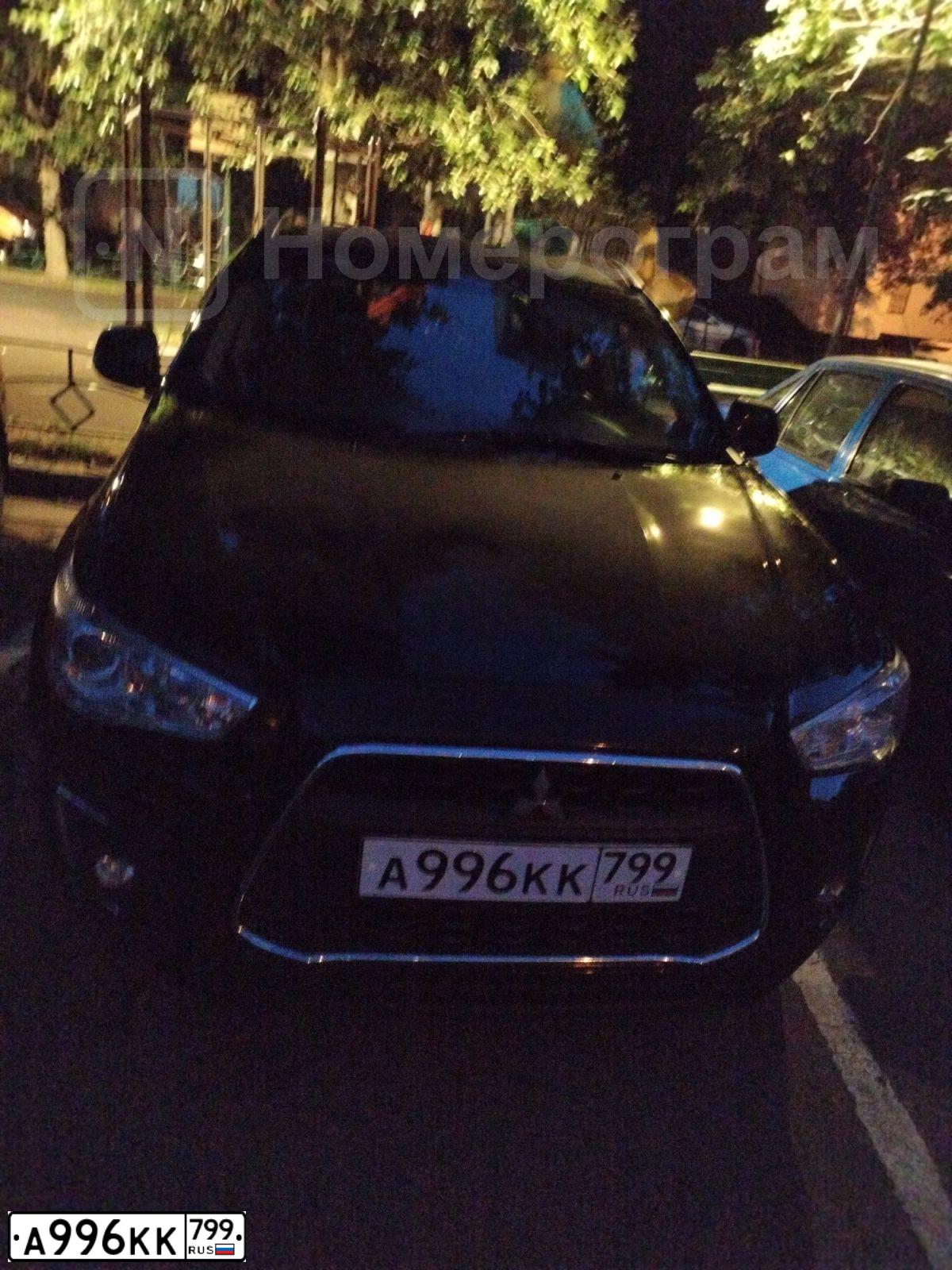 Фото автомобиля MITSUBISHI ASX, 2014 — госномер А996КК799. Цвет: ЧЕРНЫЙ