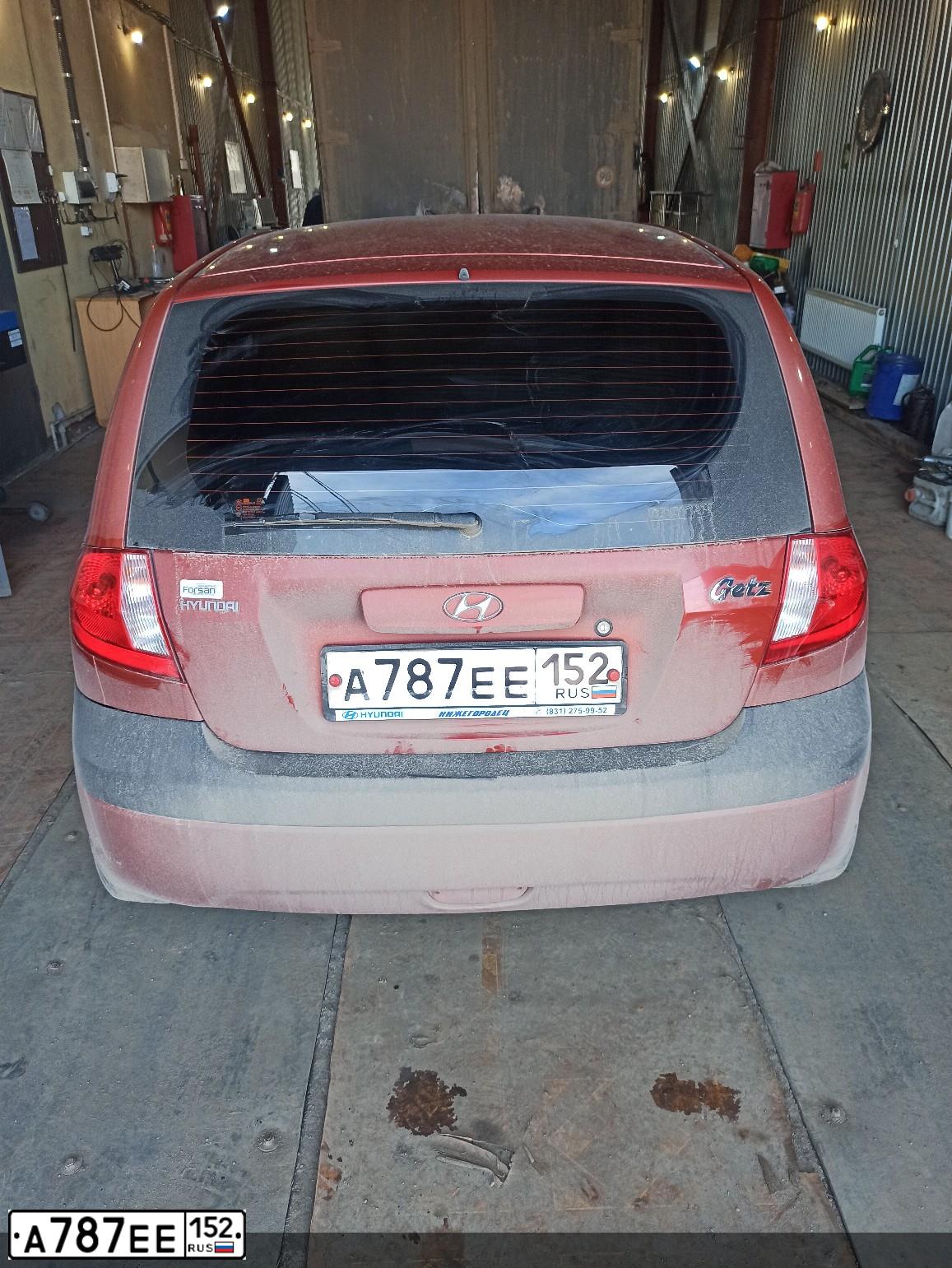 Фото автомобиля HYUNDAI GETZ, 2007 — госномер А787ЕЕ152. Цвет: Красный