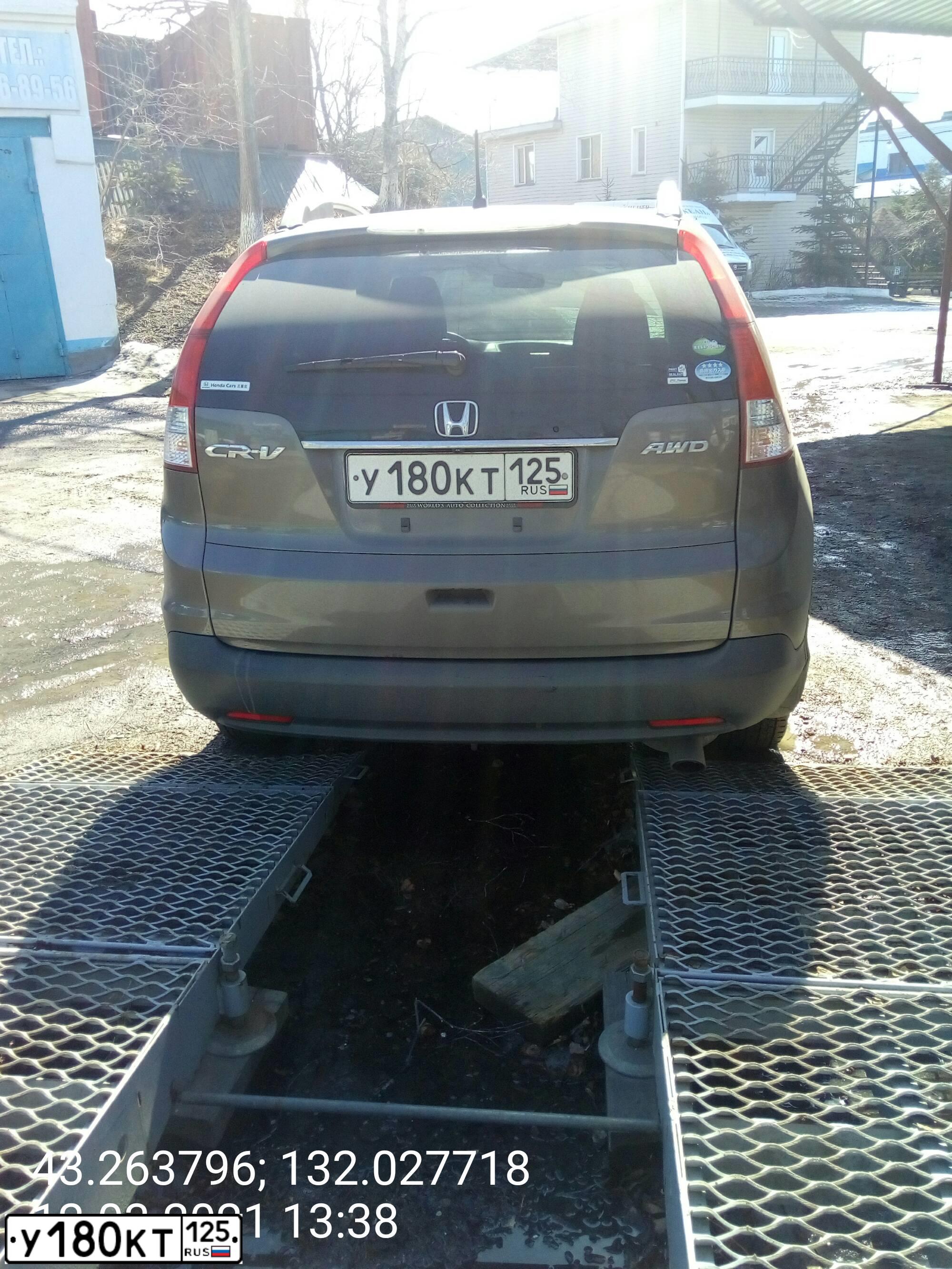 Фото автомобиля HONDA CR-V, 2012. Цвет: СЕРЫЙ
