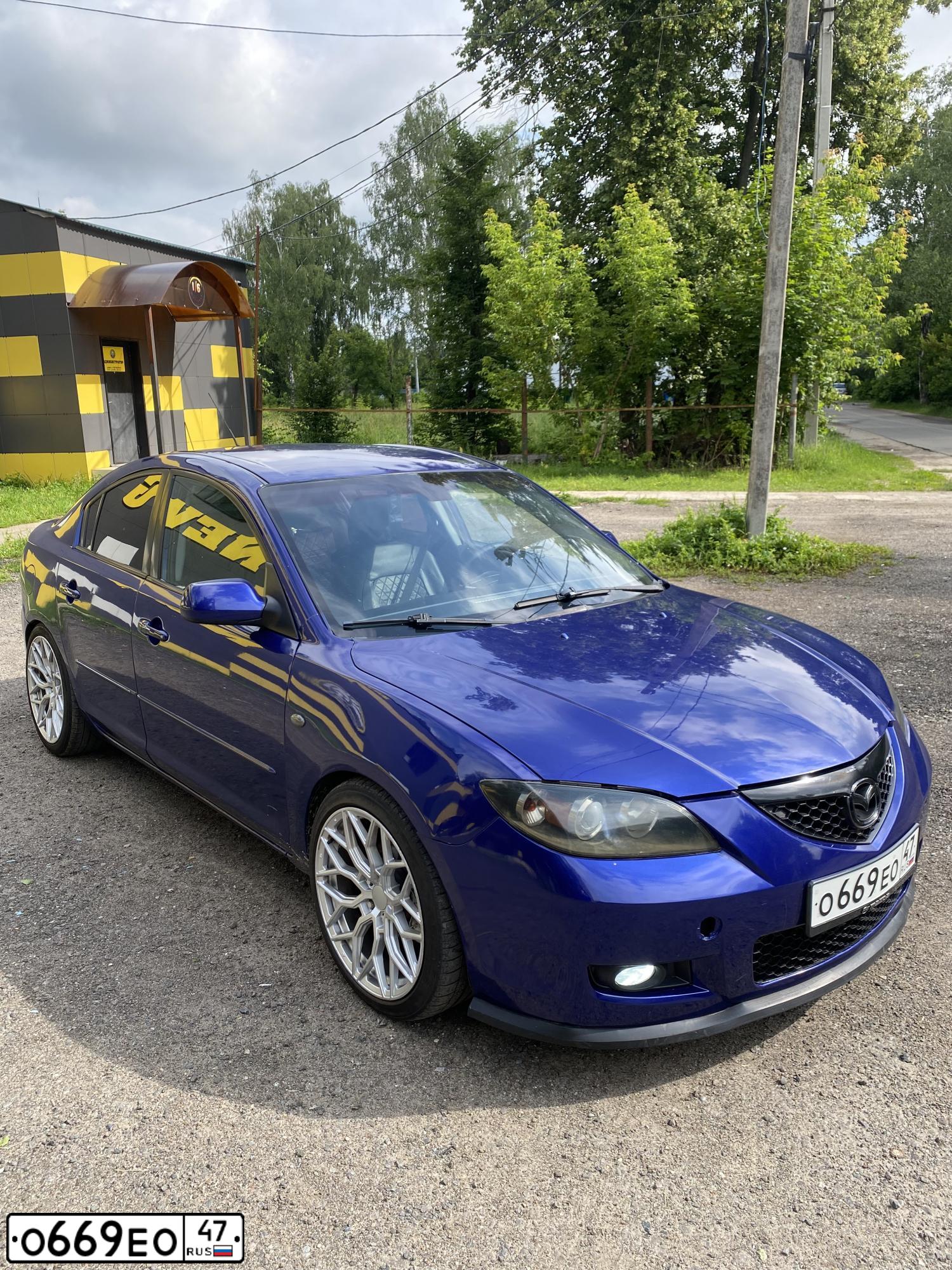 Фото автомобиля MAZDA 3, 2007 — госномер О669ЕО47. Цвет: синий
