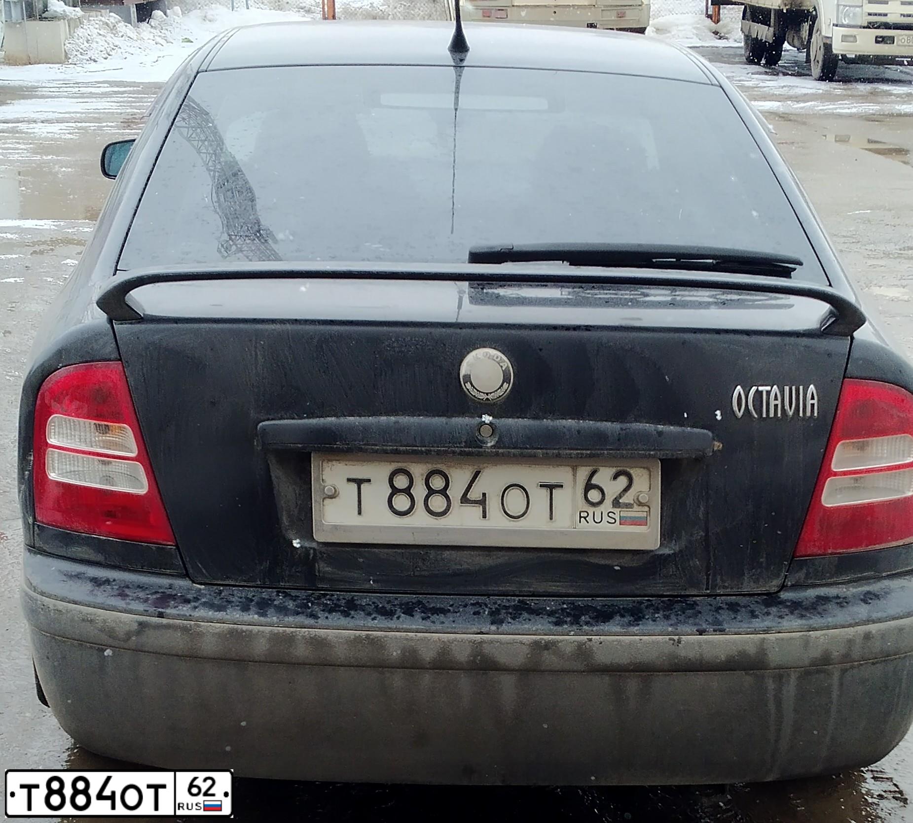 Фото автомобиля SKODA OCTAVIA, 2008 — госномер Т884ОТ62. Цвет: ЧЕРНЫЙ
