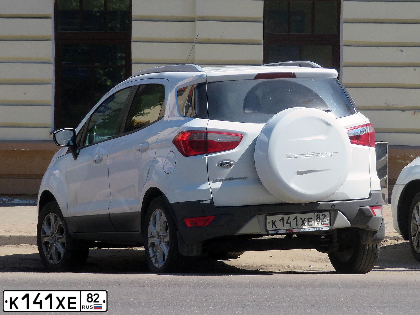 Фото автомобиля FORD ECOSPORT, 2016 — госномер К141ХЕ82. Цвет: БЕЛЫЙ