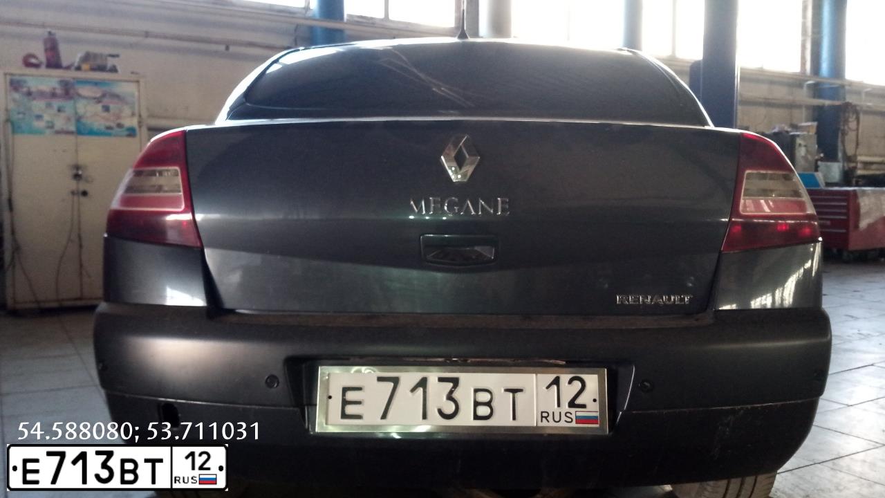 Фото автомобиля RENAULT MEGANE, 2007 — госномер Е713ВТ12. Цвет: ТЕМНО-СЕРЫЙ