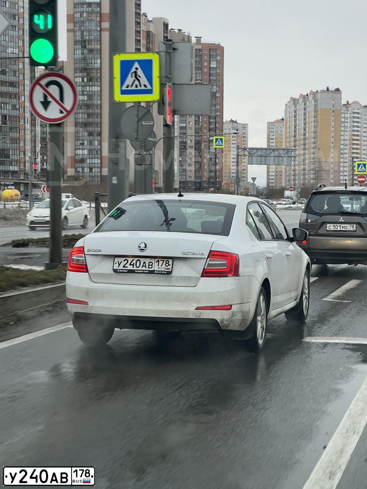 Фото автомобиля SKODA OCTAVIA, 2016 — госномер У240АВ178. Цвет: Белый