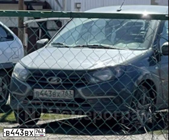Фото автомобиля LADA 2190 GRANTA, 2019 — госномер В443ВХ763. Цвет: серебристо-темно-серый