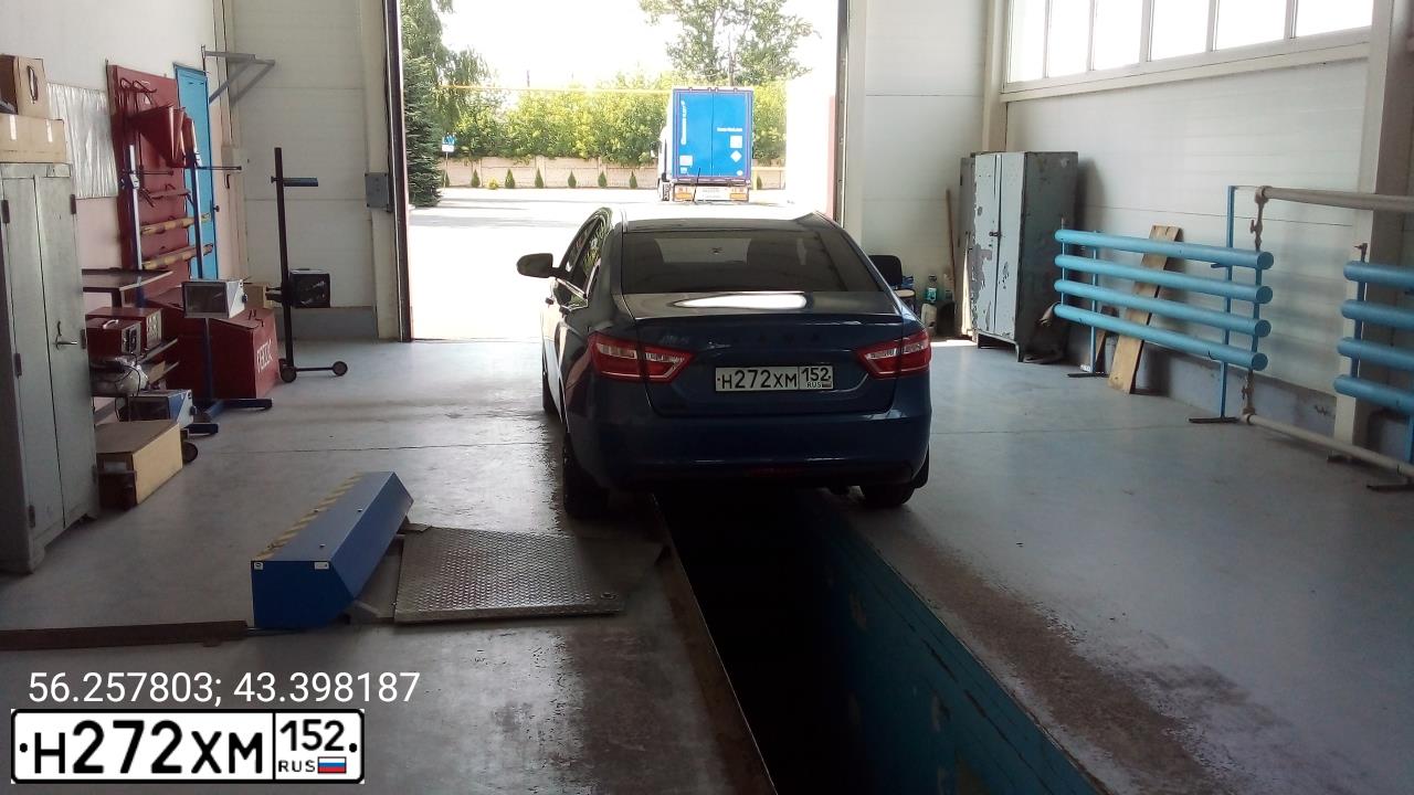 Фото автомобиля VAZ LADA GFL130 LADA VESTA, 2016 — госномер В853АО252. Цвет: синий