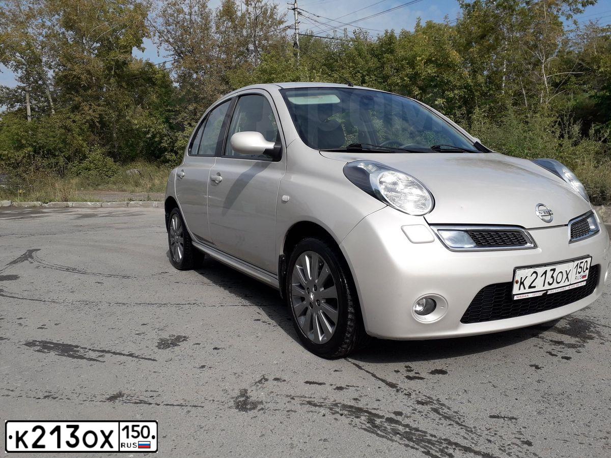 Фото автомобиля NISSAN MICRA, 2008 — госномер Р761УР174. Цвет: СЕРЫЙ