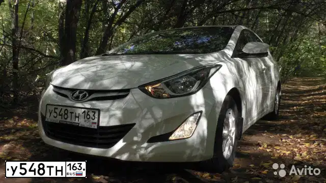 Фото автомобиля HYUNDAI ELANTRA, 2014 — госномер У548ТН163. Цвет: БЕЛЫЙ