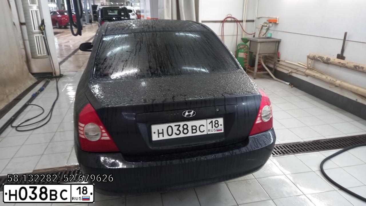 Фото автомобиля TAGAZ ELANTRA XD, 2009 — госномер Н038ВС18. Цвет: ЧЕРНЫЙ