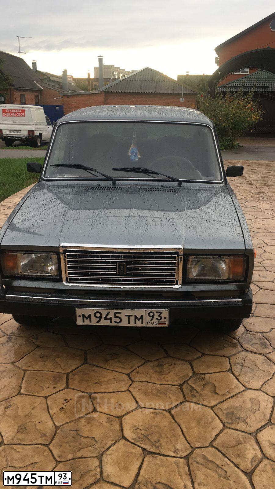 Фото автомобиля LADA 2107, 2010 — госномер М945ТМ93. Цвет: СРЕДНИЙ СЕРО-ЗЕЛЕНЫЙ МЕТ.