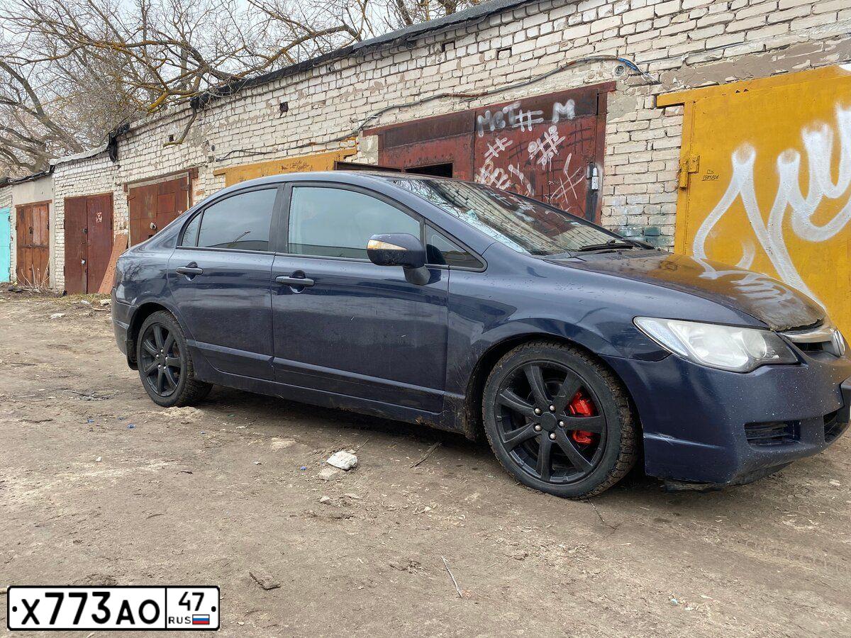 Фото автомобиля HONDA CIVIC, 2007 — госномер Х773АО47. Цвет: Темно-синий