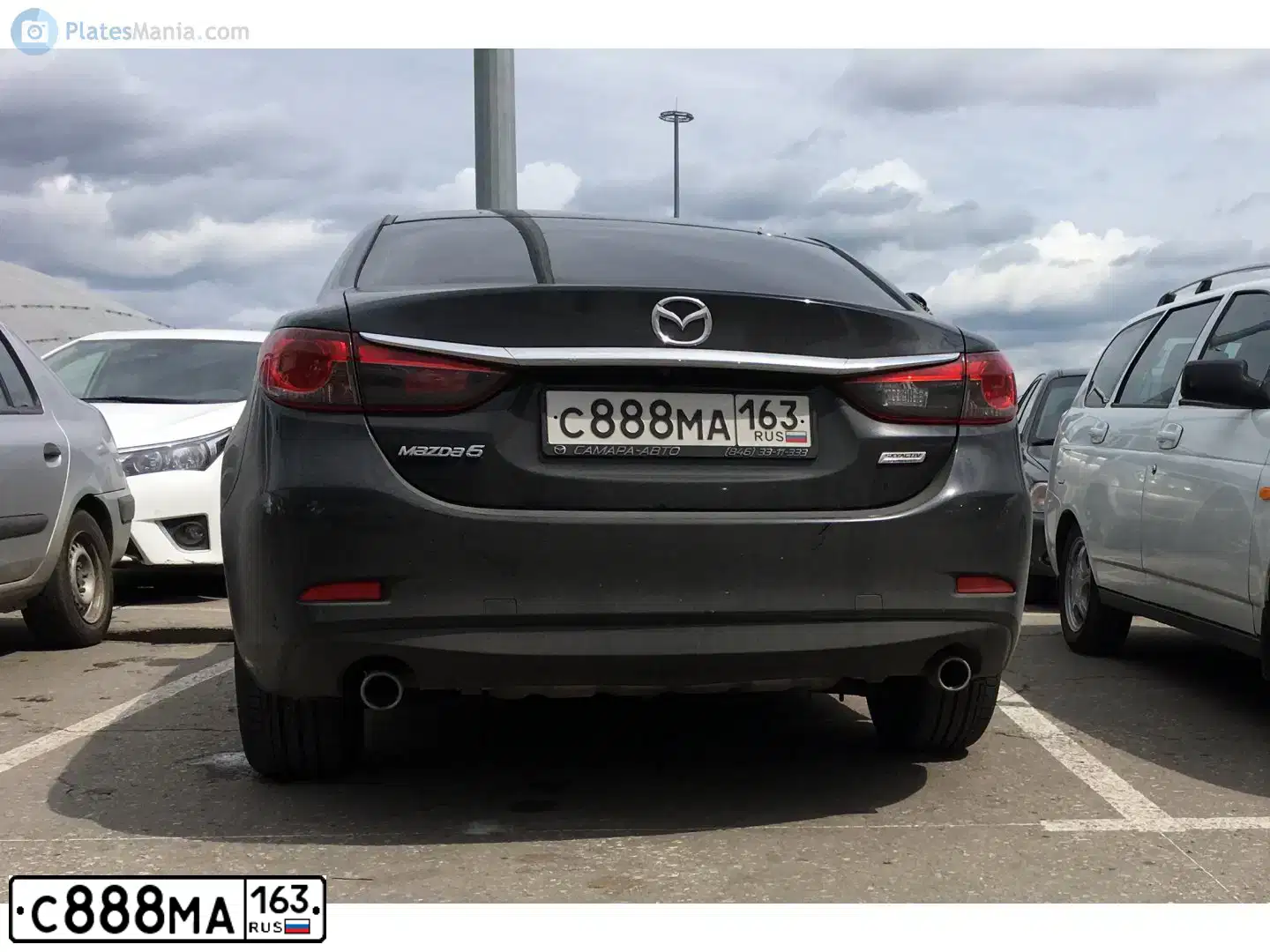 Фото автомобиля MAZDA 6, 2018 — госномер С888МА163. Цвет: ЧЕРНЫЙ