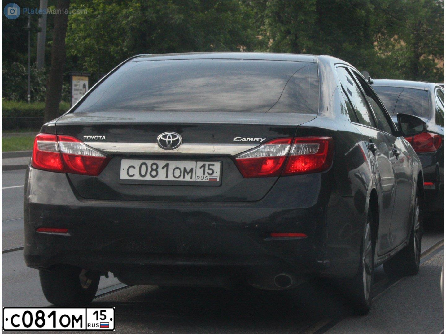Фото автомобиля TOYOTA CAMRY, 2012 — госномер М050НС05. Цвет: ЧЕРНЫЙ МЕТАЛЛИК