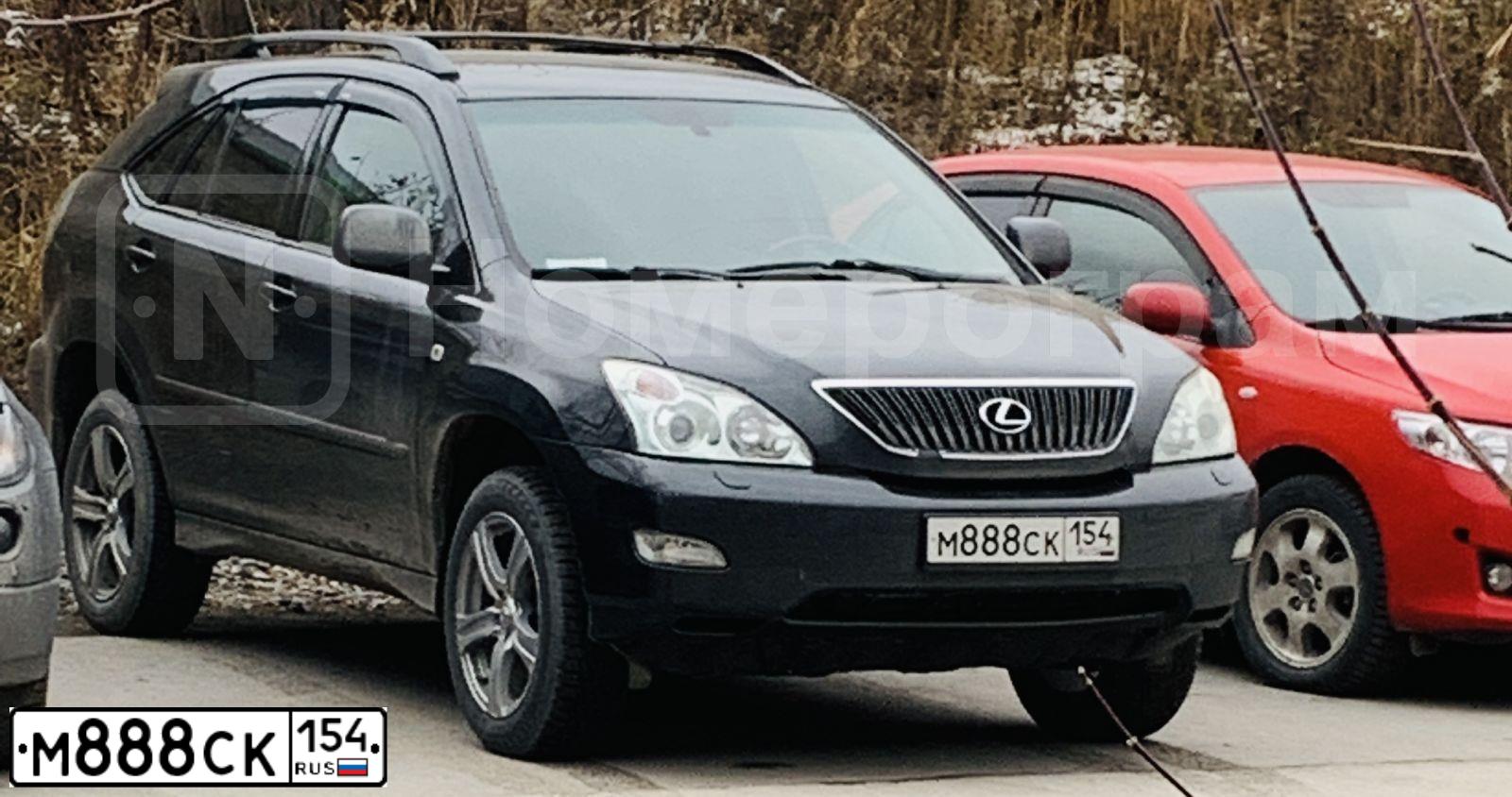 Фото автомобиля LEXUS S RX, 2006 — госномер М888СК154. Цвет: ТЕМНО СЕРЫЙ