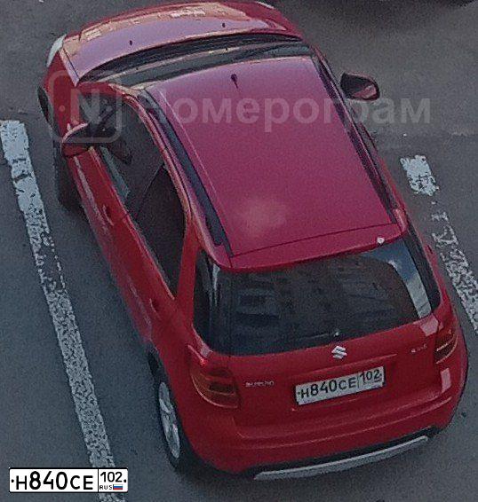 Фото автомобиля SUZUKI SX 4, 2011 — госномер Н840СЕ102. Цвет: КРАСНЫЙ
